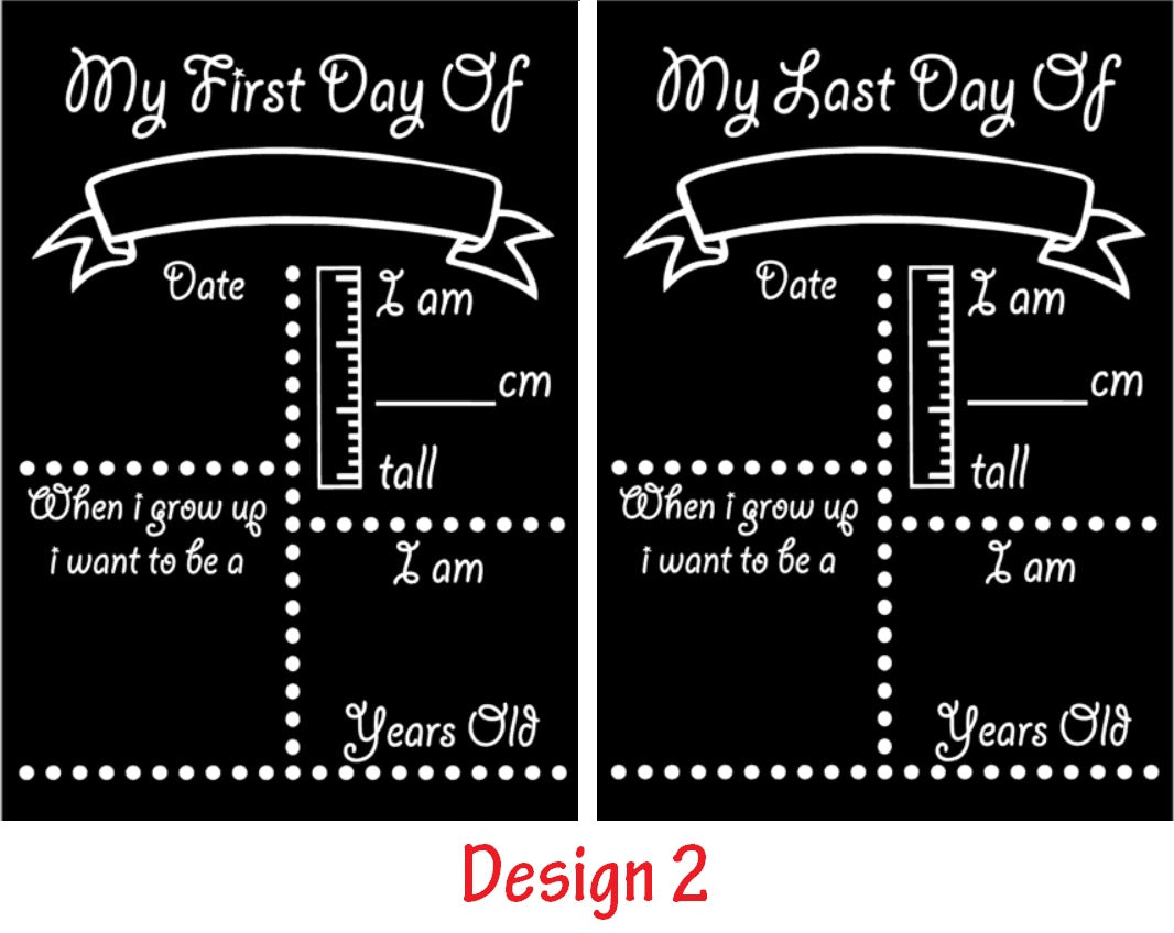 First Day Of School Chalk Board Dot Design - Large